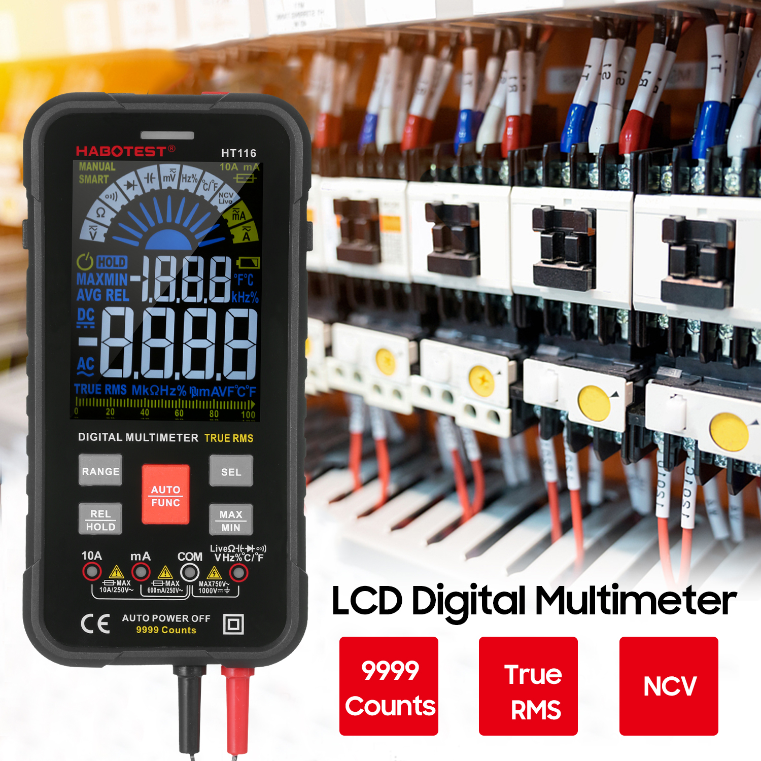 Digitálny univerzálny multimeter Habotest HT116 True RMS, NCV – Obrázok 7