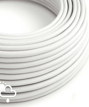 Kábel do exteriéru v bielej farbe, umelý hodváb, 2 x 1mm, 1 meter