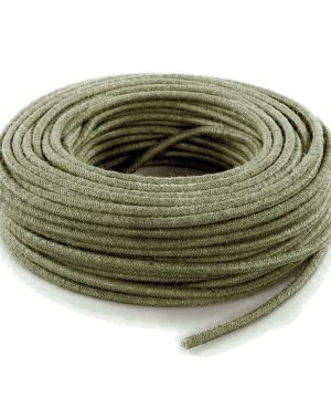 Kábel dvojžilový v podobe lana, kôrová zelená juta, 2 x 0.75mm, 1 meter