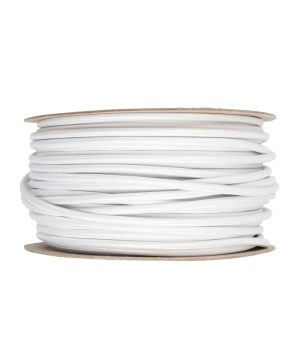 Textilný kábel v bielej farbe, umelý hodváb, 2 x 0.75mm, 1 meter