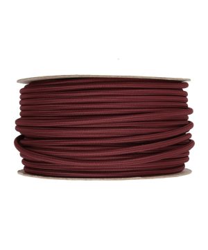 Textilný kábel v bordovej farbe, umelý hodváb, 2 x 0.75mm, 1 meter