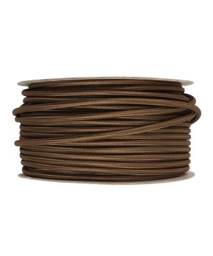 Textilný kábel v hnedej farbe, umelý hodváb, 2 x 0.75mm, 1 meter