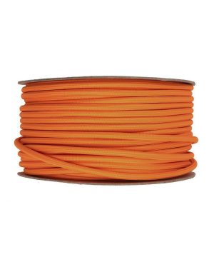 Textilný kábel v pomarančovej farbe, umelý hodváb,  2 x 0.75mm, 1 meter
