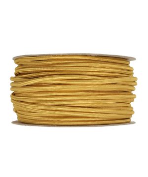 Textilný kábel v zlatej farbe, umelý hodváb, 2 x 0.75mm, 1 meter