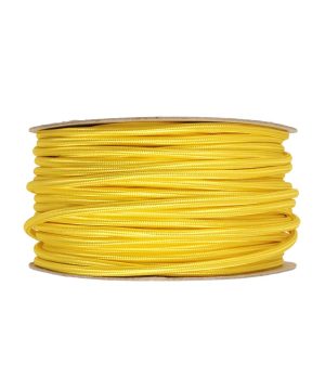 Textilný kábel v žltej farbe, umelý hodváb, 2 x 0.75mm, 1 meter