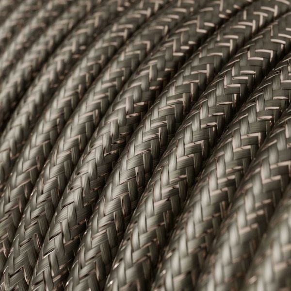 Textilný kábel s trblietavým povrchom, Umelý hodváb, Šedá farba, 3 x 0.75mm, 1 meter - Image 2