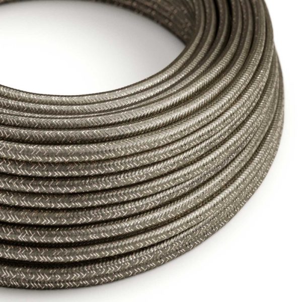 Textilný kábel s trblietavým povrchom, Umelý hodváb, Šedá farba, 3 x 0.75mm, 1 meter