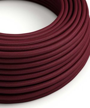 Textilný kábel v bordovej farbe, umelý hodváb, 3 x 0.75mm, 1 meter