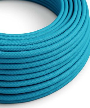 Textilný kábel v cyanovej farbe, umelý hodváb, 3 x 0.75mm, 1 meter