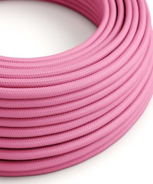 Textilný kábel v ružovej farbe, umelý hodváb, 3 x 0.75mm, 1 meter