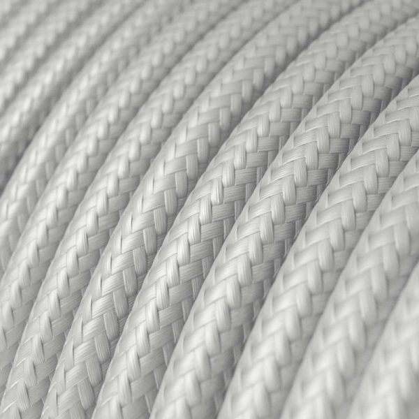 Textilný kábel v striebornej farbe, umelý hodváb, 3 x 0.75mm, 1 meter - Image 2