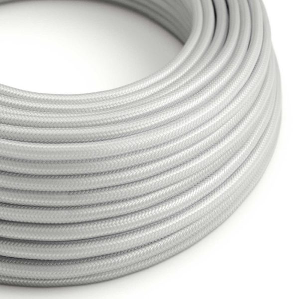 Textilný kábel v striebornej farbe, umelý hodváb, 3 x 0.75mm, 1 meter