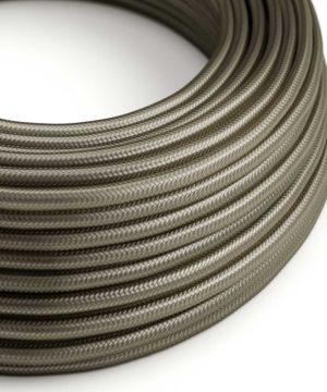 Textilný kábel v podobe textilnej šnúry v tmavo šedej farbe, umelý hodváb, 3 x 0.75mm, 1 meter