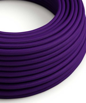 Textilný kábel vo fialovej farbe, umelý hodváb, 3 x 0.75mm, 1 meter