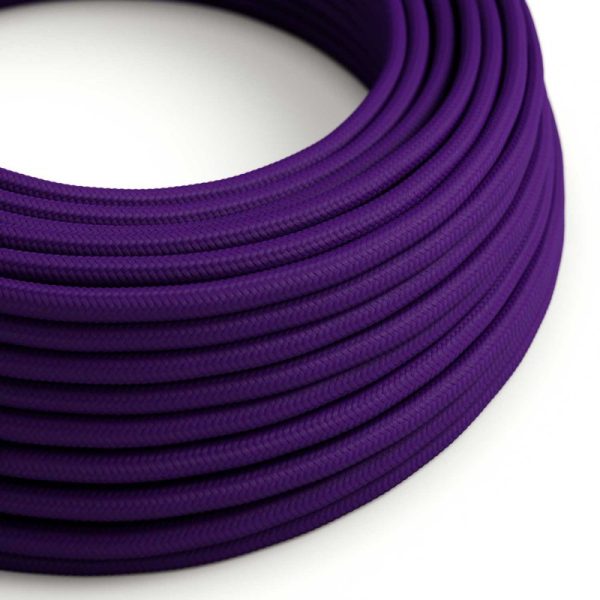 Textilný kábel vo fialovej farbe, umelý hodváb, 3 x 0.75mm, 1 meter