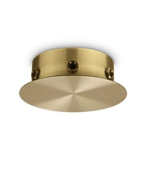 Rozbočovacia magnetická stropná rozeta pre 6 svietidiel v mosádznej farbe | Ideal Lux