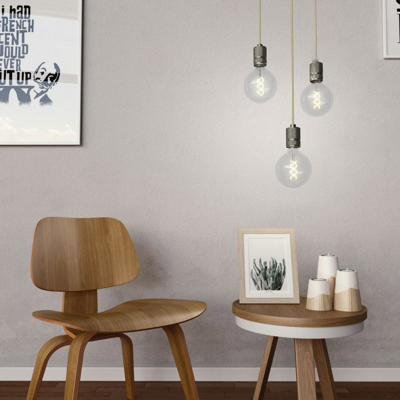 Mohutná objímka z hliníkovej zliatiny E27 vhodná pre použitie tienidla • Gunmetal | Daylight Italia – Obrázok 4