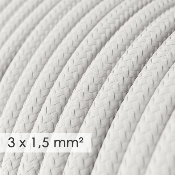 Predlžovací kábel s elektrickým káblom pokrytým umelým bielym hodvábom a zástrčkou - Image 4
