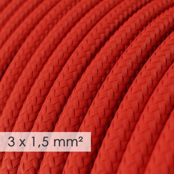 Predlžovací kábel s elektrickým káblom pokrytým umelým červeným hodvábom a zástrčkou - Image 4