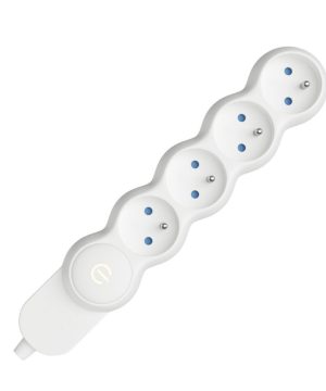 Rozbočovacia zásuvka bez elektrického kábla, 4 uzemnené zásuvky, 16A, 250V, 3500W, biela farba