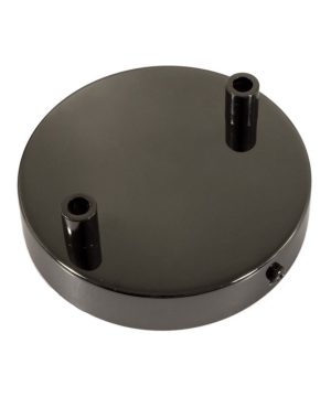 Stropná rozeta pre 2 svietidlá, 12cm, kov, perlová čierna farba