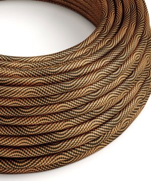 Kábel textilný Optical Vertigo - čierna/medená, 2 x 0.75mm, 1 meter