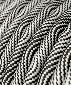 Alternative view of Kábel textilný Optical Vertigo - čierna/strieborná, 2 x 0.75mm, 1 meter