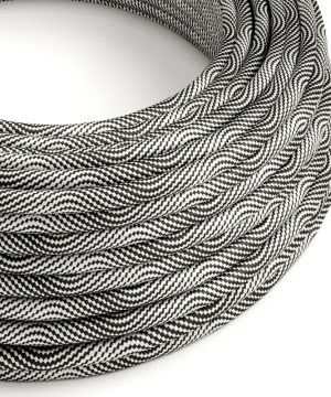 Kábel textilný Optical Vertigo - čierna/strieborná, 2 x 0.75mm, 1 meter