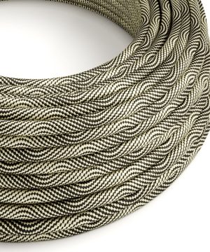 Kábel textilný Optical Vertigo - čierna/zlatá, 2 x 0.75mm, 1 meter