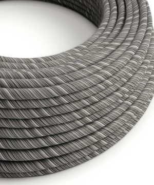 Kábel textilný Vertigo - čierna/mélange, bavlna, 3 x 0.75mm, 1 meter