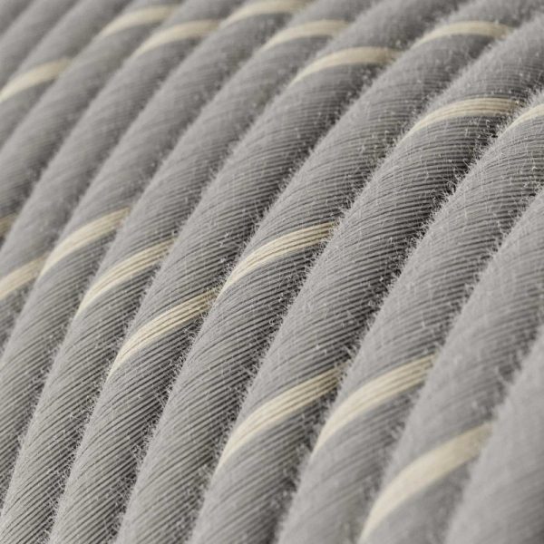 Kábel textilný, bavlna, Vertigo – vaječná farba, 3 x 0.75mm, 1 meter - Image 2