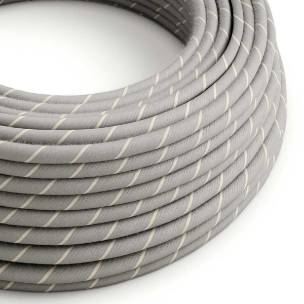 Kábel textilný, bavlna, Vertigo – vaječná farba, 3 x 0.75mm, 1 meter