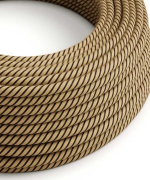 Kábel textilný, bavlna+juta, Vertigo – tabáková farba, 3 x 0.75mm, 1 meter