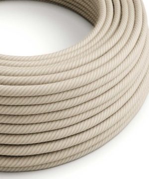 Kábel textilný, bavlna+ľan, Vertigo – slamená farba, 3 x 0.75mm, 1 meter