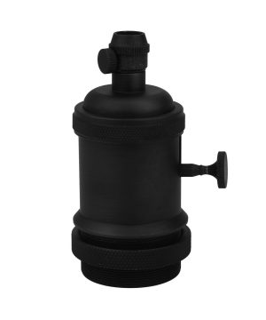 Vintage objímka s otočným spínačom, E27, čierna farba | Amarcords