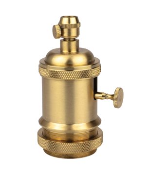 Vintage objímka s otočným spínačom, E27, zlatá farba | Amarcords