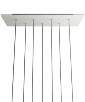 XXL Obdĺžniková kovová stropná rozeta s rozmerom 67 x 22 cm so 7 otvormi