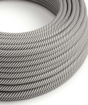 Kábel textilný HD Vertigo – biela/bridlicová, 3 x 0.75mm, 1 meter