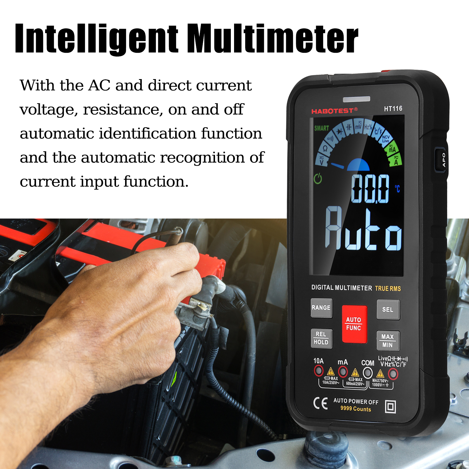 Digitálny univerzálny multimeter Habotest HT116 True RMS, NCV – Obrázok 5