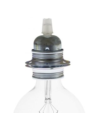 Alternative view of Dekoračná objímka E27 • s okrasnými skrutkami • kov • strieborná