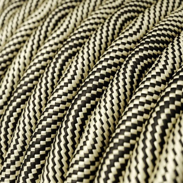 Kábel textilný Optical Vertigo – čierna/zlatá, 3 x 0.75mm, 1 meter - Image 2