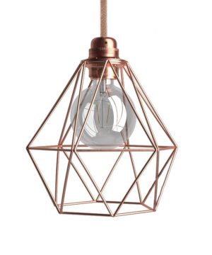 Klietka kovová v tvare diamantu v medenej farbe