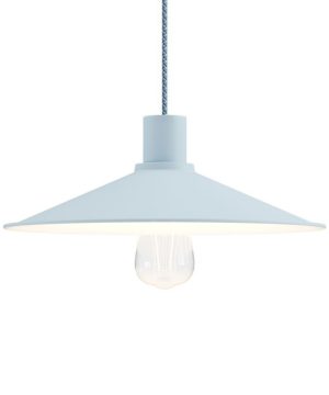 Kovové tienidlo vo svetlo modrej farbe, priemer 30cm