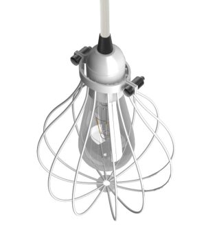 Alternative view of Klietka kovová v tvare kvapky v bielej farbe