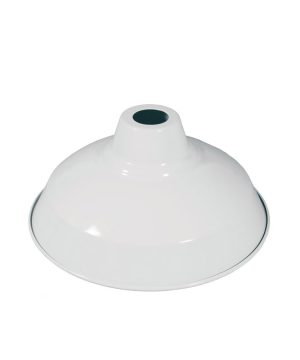 Alternative view of Kovové tienidlo v lesklej bielej farbe s bielym vnútrom, priemer 30cm