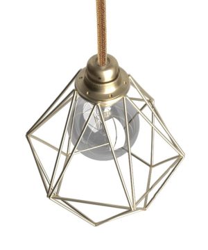 Alternative view of Klietka kovová v tvare diamantu v mosádznej farbe