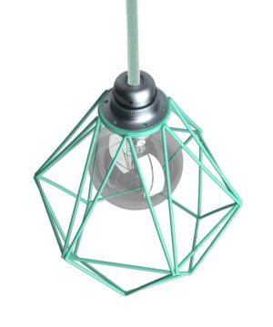 Alternative view of Klietka kovová v tvare diamantu v tyrkysovej farbe