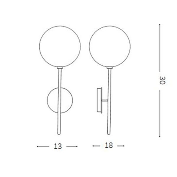 Lampa nástenná EQUINOXE AP1 v mosádznej farbe | Ideal Lux - Image 4