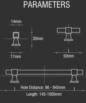 Úchyt na nábytok - moderná LUXURY séria , 128 mm