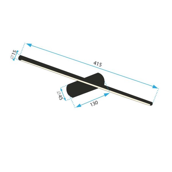 Moderné nástenné LED svietidlo v čiernej farbe, 40cm, 6W - Image 4